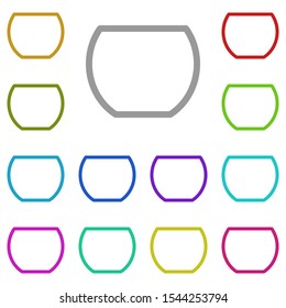 Glass multi color icon. Simple thin line, outline vector of glass drink icons for ui and ux, website or mobile application
