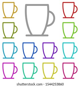 Glass multi color icon. Simple thin line, outline vector of glass drink icons for ui and ux, website or mobile application