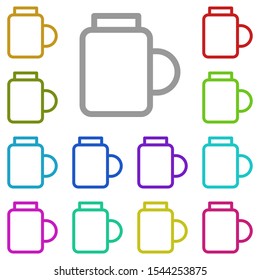 Glass multi color icon. Simple thin line, outline vector of glass drink icons for ui and ux, website or mobile application