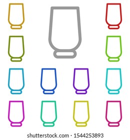 Glass multi color icon. Simple thin line, outline vector of glass drink icons for ui and ux, website or mobile application
