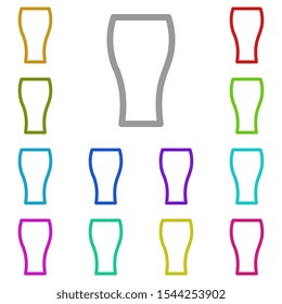Glass multi color icon. Simple thin line, outline vector of glass drink icons for ui and ux, website or mobile application
