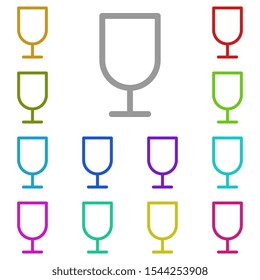 Glass multi color icon. Simple thin line, outline vector of glass drink icons for ui and ux, website or mobile application