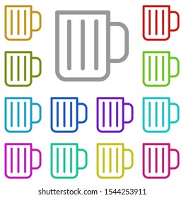 Glass multi color icon. Simple thin line, outline vector of glass drink icons for ui and ux, website or mobile application