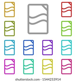 Glass multi color icon. Simple thin line, outline vector of glass drink icons for ui and ux, website or mobile application