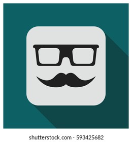 Glass and mustache vector icon