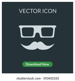 Glass and mustache vector icon