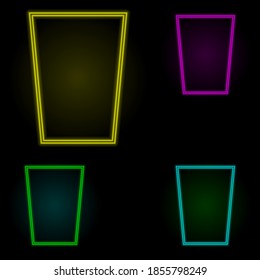 glass neon color set icon. Simple thin line, outline vector of kitchen icons for ui and ux, website or mobile application