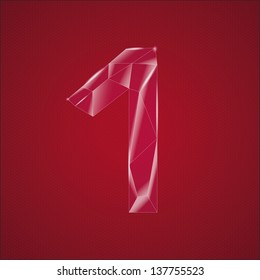 Glass number 1. Vector illustration