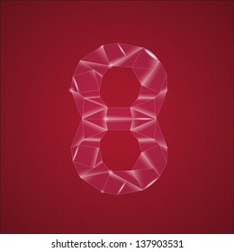 Glass number 8. Vector illustration