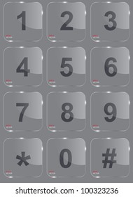 Glass number symbols vector illustration