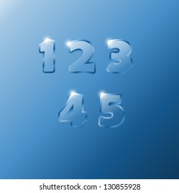 Glass Numbers 1,2,3,4,5