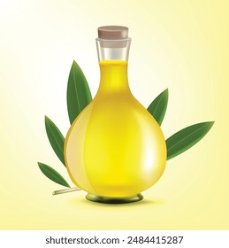 Glass Olive Oil Bottle with Oil.