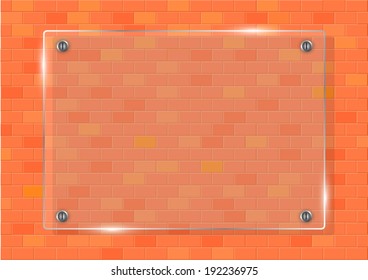 glass on brick
