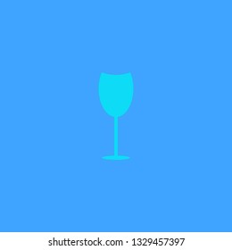 Glass on the light blue background