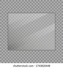 Vidrio de fondo transparente. Ventana de vidrio transparente realista. Marco transparente. Vector