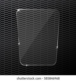 glass on transparent sample background. Vector illustration.