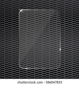 glass on transparent sample background. Vector illustration.