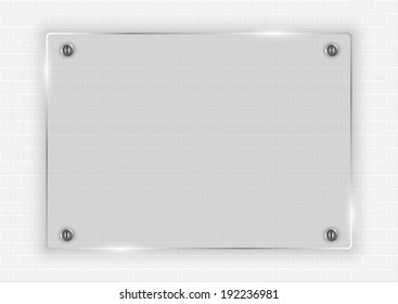 glass on white brick