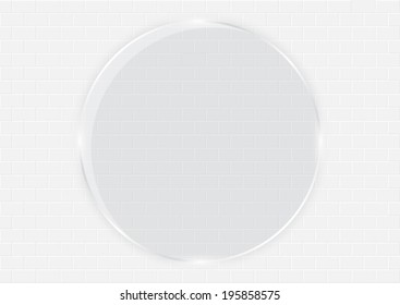 glass on white brick