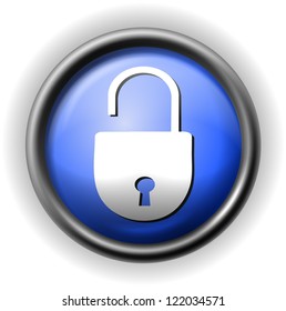 Glass open lock icon