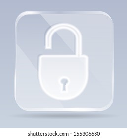 glass open lock icon