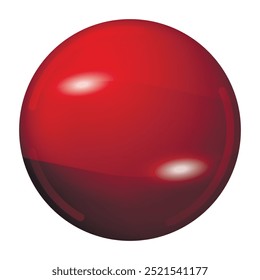 Glass orange ball or precious pearl. Glossy realistic ball, 3D abstract vector illustration highlighted on a white background. Big metal bubble with shadow.