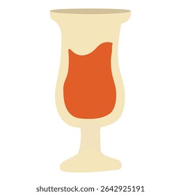 Glass with orange drink. Vector illustration