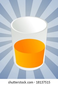Glass of orange juice, beverage in cup, illustration