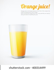 Glass of orange juice eps10 vector illustration