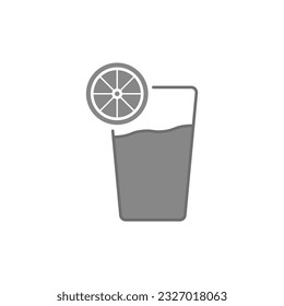 Glas Orangensaftsymbol. Vektorgrafik. Stockbild.