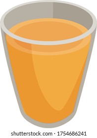 Glass of orange juice, illustration, vector on white background