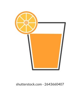 Glass of orange juice on white background.