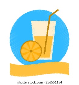 Glass of orange juice and a ribbon