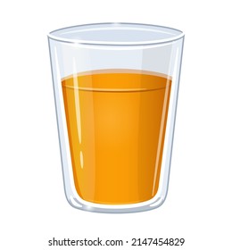 Glass of orange juice. Vector illustration