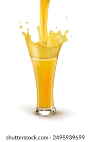 A glass of orange juice. Vector illustration
