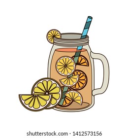 glass with orange and straw drink