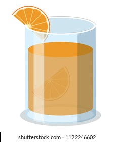 Glass of organge juice illustration