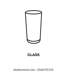 glass outline icon. Linear vector from kitchen concept. Thin line glass icon isolated on white background