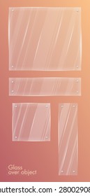 Glass over object. Vector illustration. Isolated. 10 eps.
