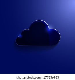 Glass overcast cloud, vector illustration