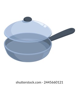 Glass pan icon cartoon vector. Domestic empty pot. Equipment coating