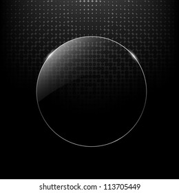 Panel De Vidrio Aislado En Fondo Negro, Ilustración Vectorial