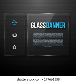 Glass panel. Vector illustration for your business presentations.