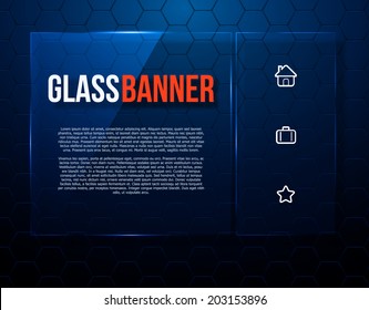 Glass panel. Vector illustration for your business presentations.