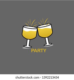 glass party logo design template