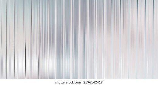 Glass pattern background, ice texture effect. Holograph metal reed abstract line gradient. Ribbed 3d flute ripple striations, silver light corrugated transparent wall window. Frosty iridescent reflect