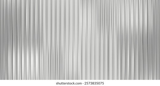 Glass pattern texture effect. Holograph ice reed metal. Abstract 3d ribbed line gradient. Fluted laser ripple striations. Silver light corrugated transparent wall. Seamless frosted plastic prism panel