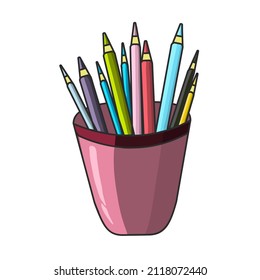 Ilustración vectorial de vidrio con lápices