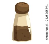 Glass pepper shaker filled with ground pepper, perfect for adding a touch of spice to any dish
