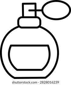 Glass perfume bottle line art icon